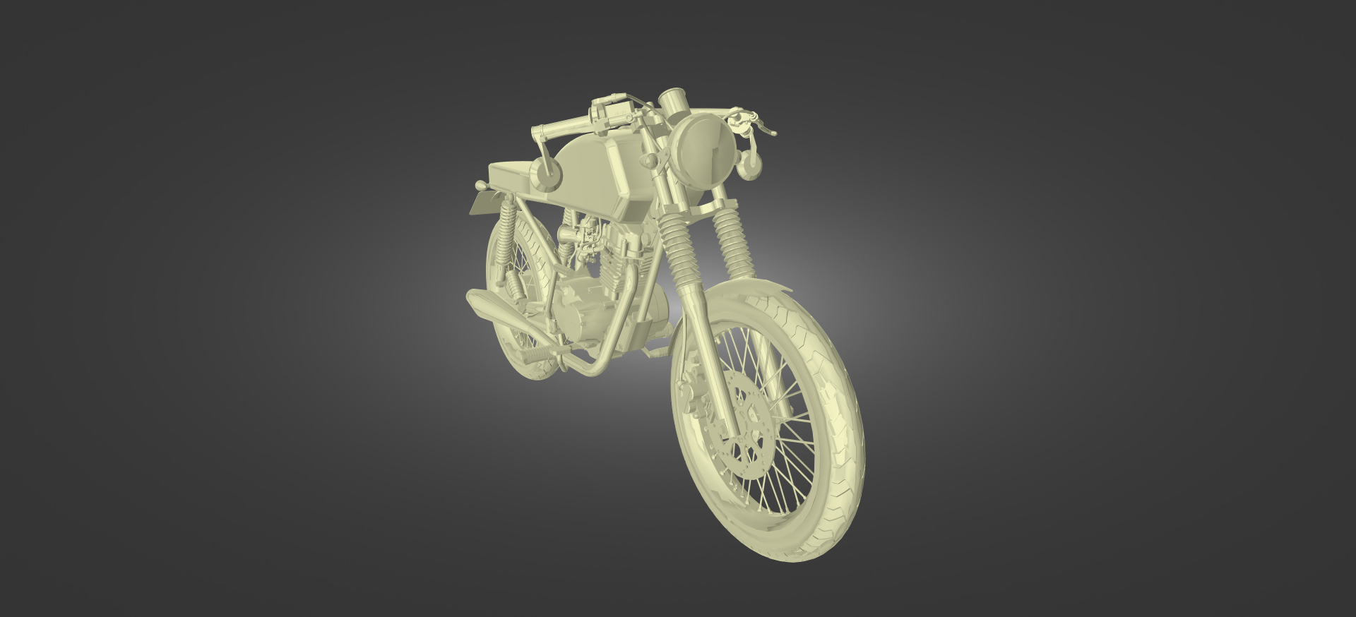 Honda cg 125 Cafe Rennfahrer Spiel Fahrrad Motorrad Fahrzeug Räder Biker Sport moto Gang verbieten Engel retro 3D print model - Mito3D