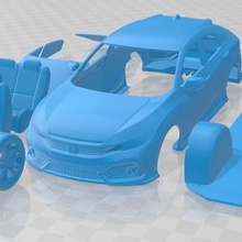 Honda cívico 2017 imprimible coche vehiculo juego espacio scalextric Tamiya rc miniz pasatiempo micro 3d print model - Mito3D