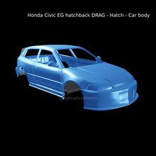 honda cívico hatchback arrastar Escotilha carro corpo rc Kanjo diecast modelo kit colher quente rodas jdm 3d print model - Mito3D