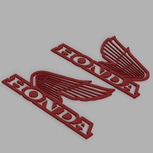 Honda Logo Seiten Kunst moto Harley Davidson Schädel vereinigt Amerika USA Japan ktm Schlüsselbund 3d print model - Mito3D