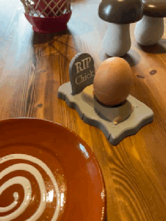 honest egg cup halloween funny eat breakfast simply simple eggs creepy tableware 3d print model - Mito3D