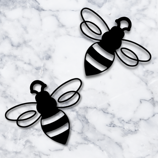 honey bee earrings keychain pendant jewelry honeybee bumble insect bees save jewelery jewellery necklace costume holiday party low poly 3d print model - Mito3D