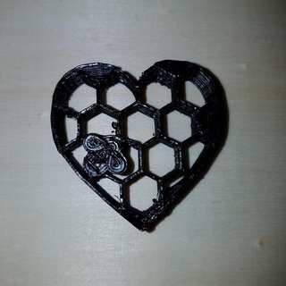 honey bee heart Art honeybee honeycomb sculptures 3d print model - Mito3D