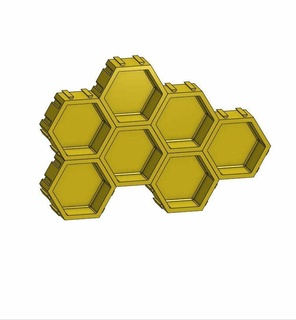 miel peine abeja estante decoración pared 3d print model - Mito3D