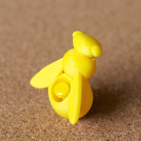honeybee push pin home pushpin 3D print model - Mito3D