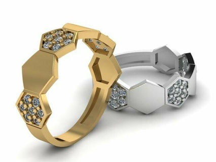 honeybee ring 3d printable model Jewelry 3dprinted design fashion gold golden jewel jewellery jewelry print printabl printable printing prototyping silver  3d print model - Mito3D