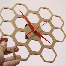honeycomb clock Kunst Uhr 2d-Kunst 3d print model - Mito3D