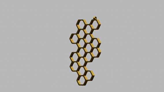 honeycomb earrings 3d print model - Mito3D