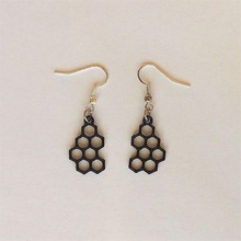 honeycomb earrings jewelry 3d print model - Mito3D