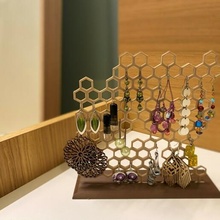 honeycomb earrings stand 3d print model - Mito3D