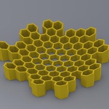 honeycomb key bowl gadget heksagon keybowl 3d print model - Mito3D