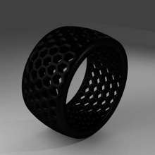 honeycomb ring jewelry fashion 3d print model - Mito3D