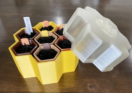 honeycomb seed germination starter tray kit greenhouse germinator seedlings gardening garden planter grower home 3d print model - Mito3D
