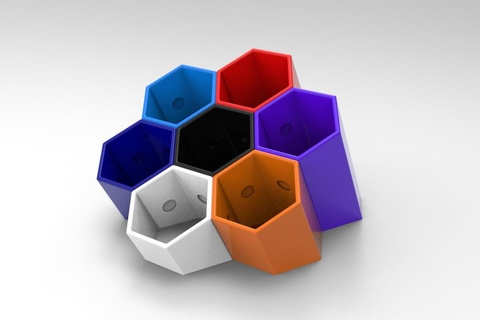 honeycomb storage box tool 3d print model - Mito3D