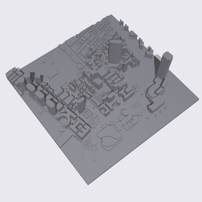 hong kong 3d map city art printed landmark decor 3d print model - Mito3D