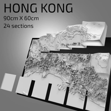 hong kong framed wall art cityscape architecture buildings souvenir city map gift 3d design decor interior 3d print model - Mito3D