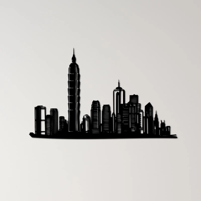 hongkong mauer kunst stadt silhouette städtisch landschaft horizont metropole stadtbild asiatisch schönheit metropolitan nacht lichter geschäftig panorama kosmopolitisch architektur ikonisch hafen aussicht modern 3d print model - Mito3D