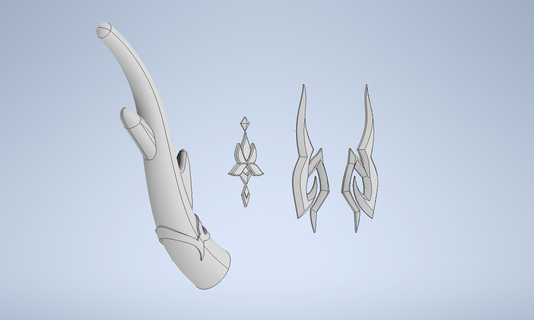 honkai stella rotaia imbibitore luna testa Accessori dan heng orecchino corno orecchio pendente giocattolo cosplay puntello 3d print model - Mito3D