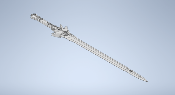 honkai Estrela trilho yanqing espada brinquedo cosplay suporte 3d print model - Mito3D