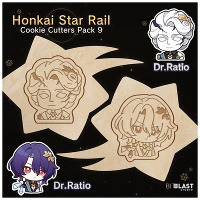 honkai estrela trilho biscoito cortadores pacote 9 dr razão ruan mei xueyi personagem cortador marcador 3d print model - Mito3D