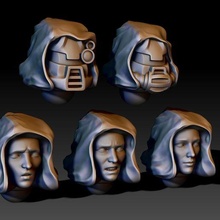 hooded heads game warhammer 40k adepta sororitas corsairs kraken wargaming tabletop grimdark helmet hood 3d print model - Mito3D