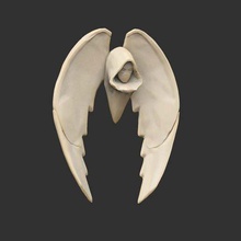 hooded mask wings game props winged mounted masked hood head fable angelic angel 3d print model - Mito3D