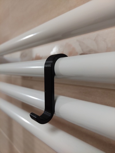 hook heated towel rack bathroom 3d print model - Mito3D