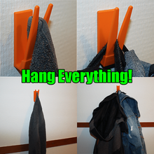 hook minimalistic multifunctional glue supports hanger clothing towel blanket coat hoodie mounting modular adaptive multipurpose mulifunctional 3d print model - Mito3D