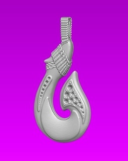 hook pendant anchor earing jewelry 3d print model - Mito3D