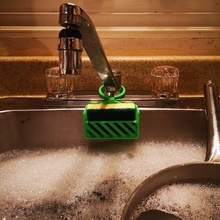 hooked sink sponge holder hook dry kitchen support rack tray 3d print model - Mito3D