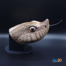 nariz ganchuda serpiente cabeza modelo serpientes 3d print model - Mito3D