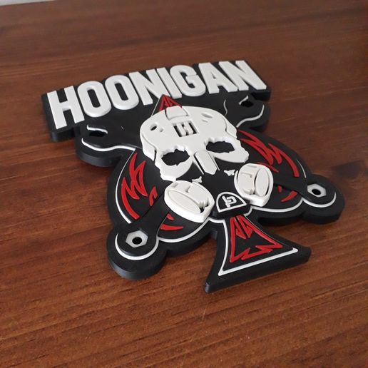 hoonigan logo course Ken bloquer bouclier 3D print model - Mito3D