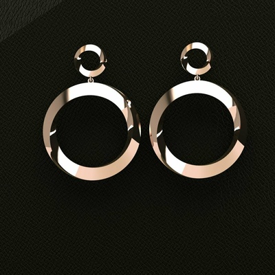 hoop earrings accessory gold love design art 3dfile platinum 3d print model - Mito3D