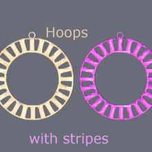 hoops stripes jewelry art earring earrings idealab classy big hoop fashion women girls stripe 3d print model - Mito3D