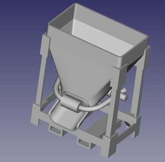 hopper shifted right tremie channel concrete drop bucket cement accessory 3d print model - Mito3D