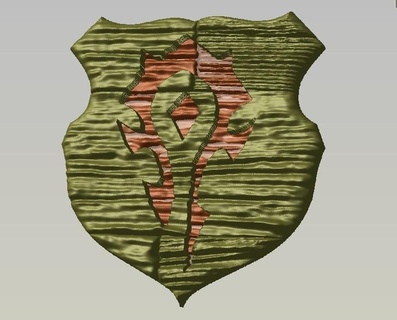 horda emblema arte horda warcraft logotipo madeira 3d print model - Mito3D