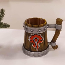 horde mug holder game medieval alliance wow blizzard azeroth orc wood cup classic gaming tankard inn world warcraft 3d print model - Mito3D