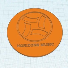 horizons music logo coaster art signs logos drum & bass 3d print model - Mito3D