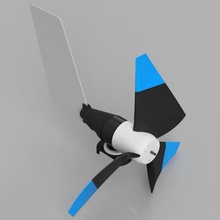 horizontal axis wind turbine 25w 24v gadget power blade 3d print assembly 3d print model - Mito3D