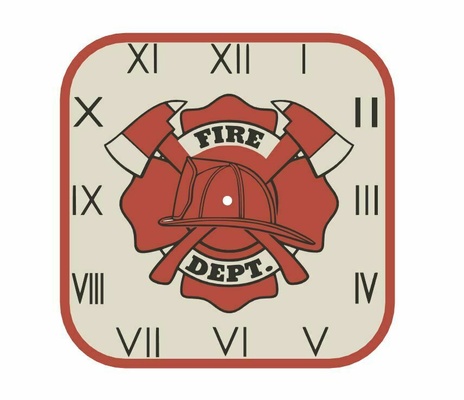 horloge pompier fogo relógio bombeiro departamento presente 3d print model - Mito3D