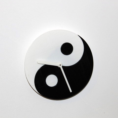 horloge ying yang a casa relógio 3D print model - Mito3D