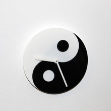 horloge ying yang a casa relógio 3d print model - Mito3D
