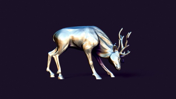 chifrudo veado alce escultura animais selvagens arte estatueta 3d impressão mamífero 3d print model - Mito3D