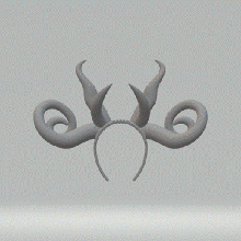 horned headband 16 inch beds 3d print model - Mito3D