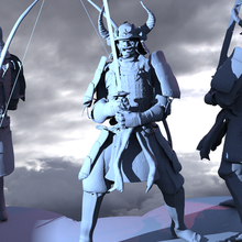 horned samurai warrior elden ring inspired 3d print model - Mito3D