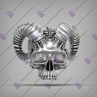 horned skull monolith Jewelry #jewelry #gold #silver #3dmodel #3dprinting #rhinoceros #zbrush #horned 3d print model - Mito3D