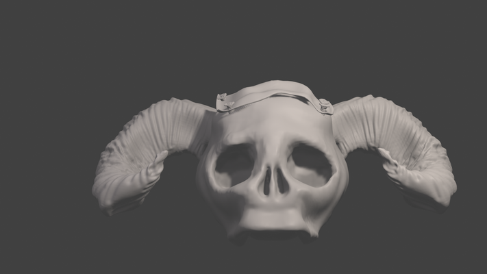 cuernos cráneo juego mesa miniatura terreno 28mm dispersión guerra martillo edificios estructuras pasatiempo 3d print model - Mito3D