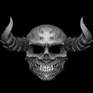 horned skull mask cosplayxcults design cosplay horror monster art 3dprint darkness 3d print model - Mito3D