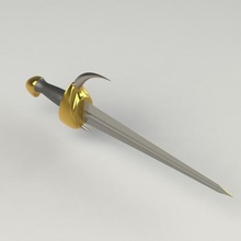 horned sword horn horned-sword saber blade knife steel 3d print model - Mito3D