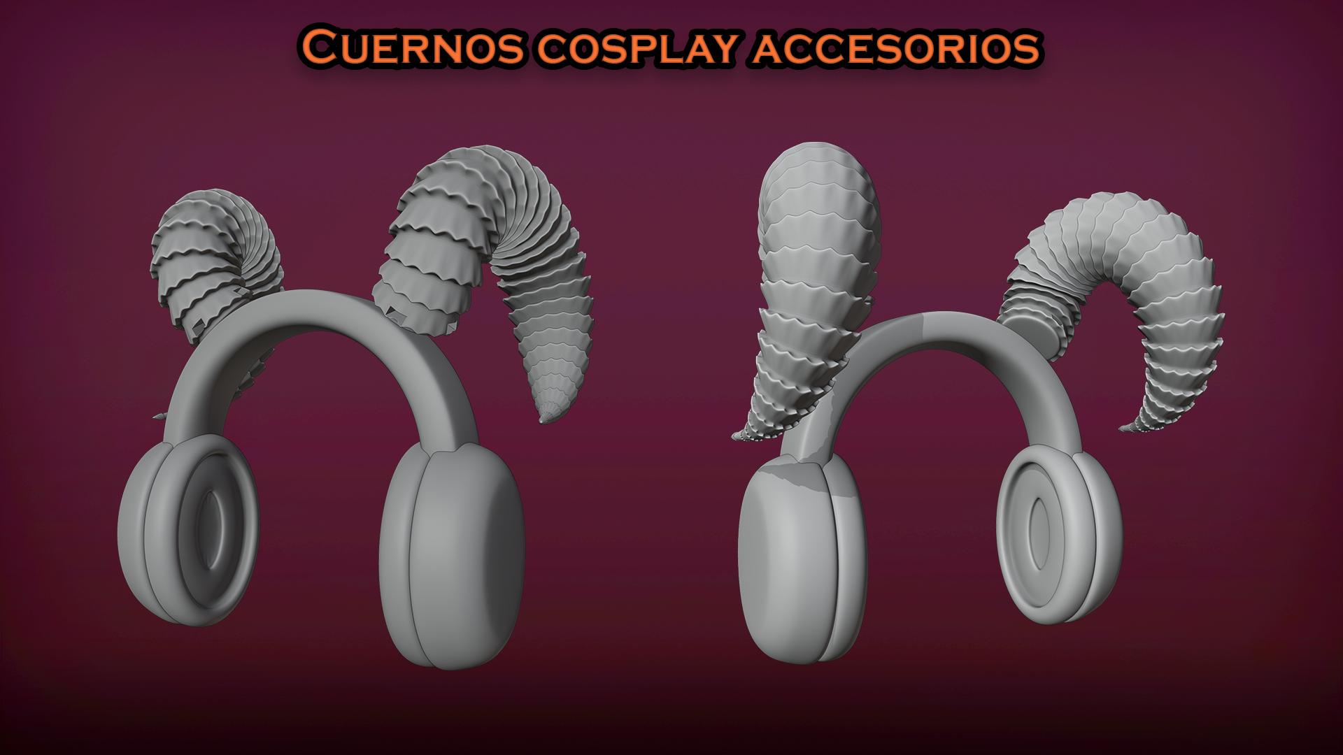 cornes démon cuernos démonio cosplay accesorios para auriculares 03 mode détail accesorio soutenir mal 3D print model - Mito3D